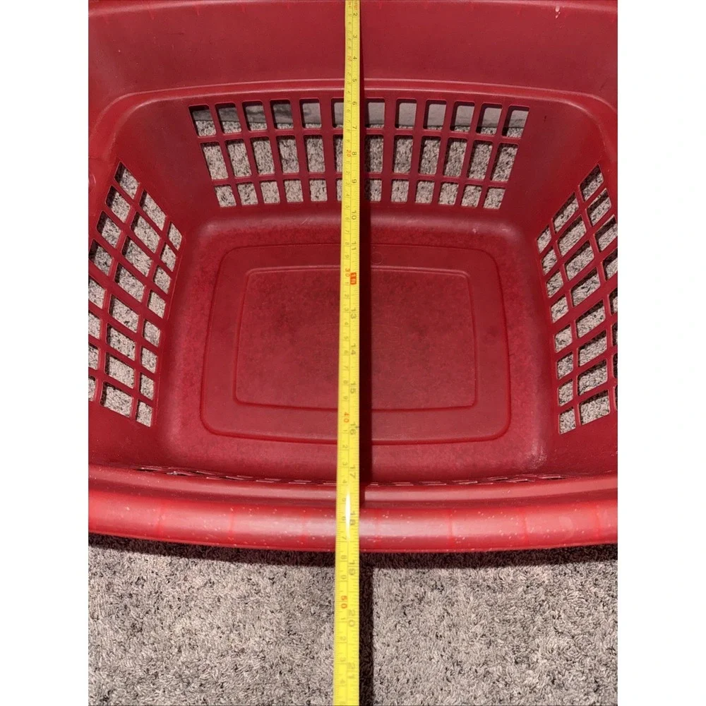 1 Vintage Rubbermaid Red ( Faded) Laundry Basket 2874 Heavy Duty‎ Hamper USA